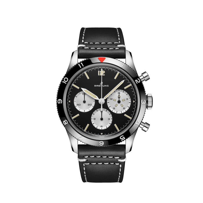  Shop Authentic Breitling Avi Ref. 765 1964 Re Edition Black Dial Black Leather Strap Watch for Men - AB09451A1B1X1 - Luxxuri