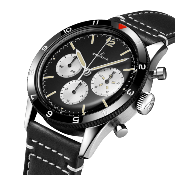  Shop Authentic Breitling Avi Ref. 765 1964 Re Edition Black Dial Black Leather Strap Watch for Men - AB09451A1B1X1 - Luxxuri