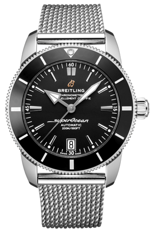  Shop Authentic Breitling Superocean Heritage B20 Automatic 42 Black Dial Silver Mesh Bracelet Watch for Men - AB2010121B1A1 - Luxxuri