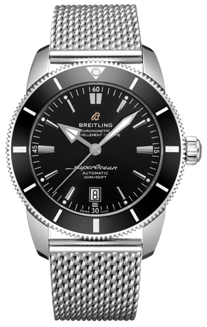  Shop Authentic Breitling Superocean Heritage B20 Automatic 46 Black Dial Silver Mesh Bracelet Watch for Men - AB2020121B1A1 - Luxxuri