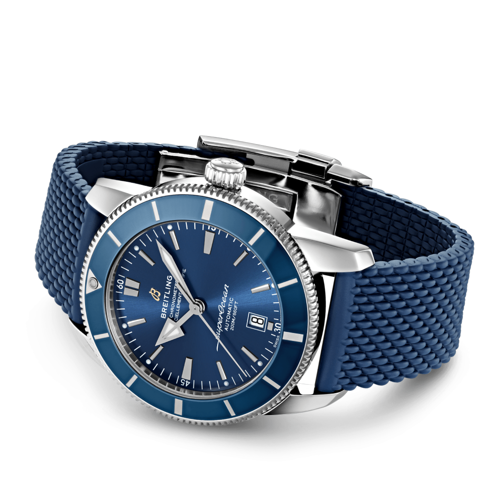  Shop Authentic Breitling Superocean Heritage B20 Automatic 46 Blue Dial Blue Mesh Bracelet Watch for Men - AB2020161C1S1 - Luxxuri