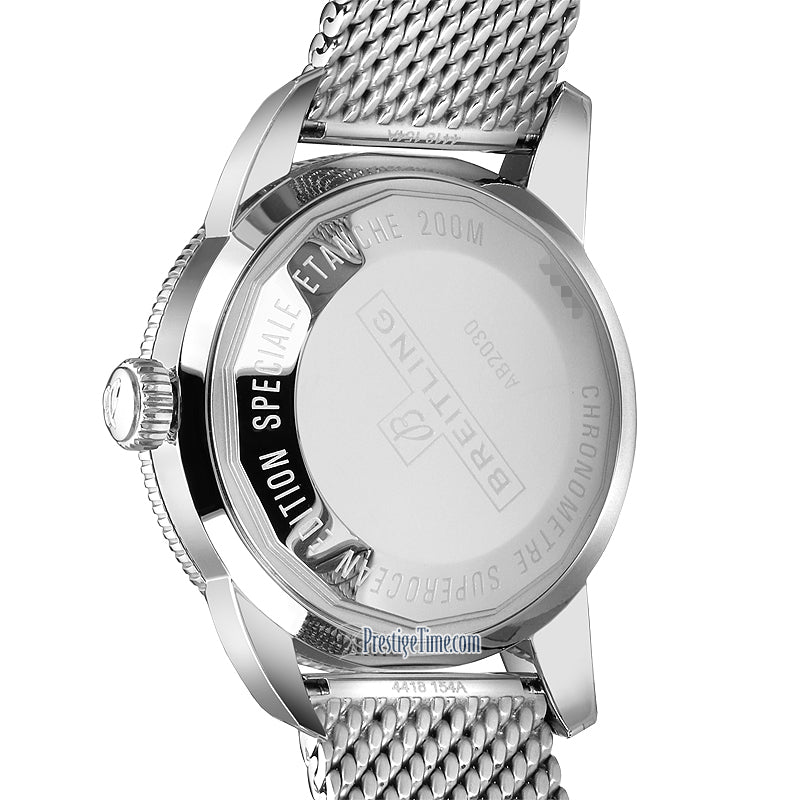  Shop Authentic Breitling Superocean Heritage B20 Automatic 44 Blue Dial Silver Mesh Bracelet Watch for Men - AB2030161C1A1 - Luxxuri