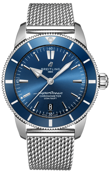  Shop Authentic Breitling Superocean Heritage B20 Automatic 44 Blue Dial Silver Mesh Bracelet Watch for Men - AB2030161C1A1 - Luxxuri