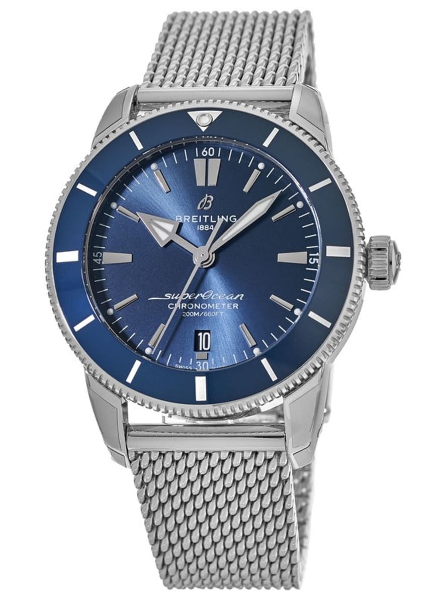  Shop Authentic Breitling Superocean Heritage B20 Automatic 44 Blue Dial Silver Mesh Bracelet Watch for Men - AB2030161C1A1 - Luxxuri
