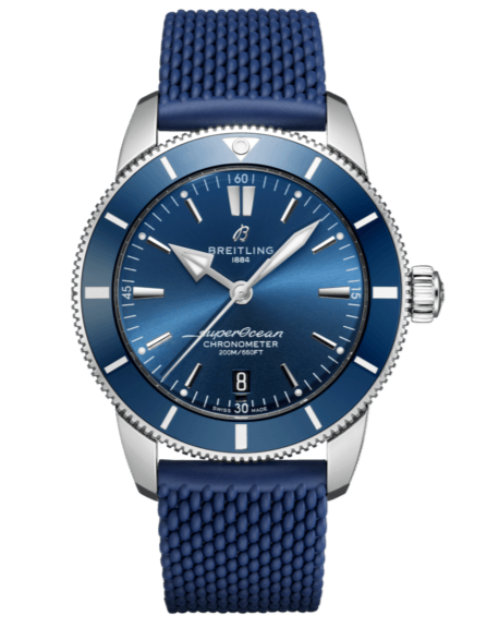  Shop Authentic Breitling Superocean Heritage II B20 44mm Blue Dial Blue Rubber Strap Mens Watch - AB2030161C1S1 - Luxxuri