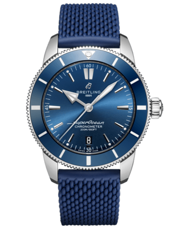  Shop Authentic Breitling Superocean Heritage II B20 44mm Blue Dial Blue Rubber Strap Mens Watch - AB2030161C1S1 - Luxxuri