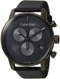  Shop Authentic Calvin Klein City Chronograph Grey Dial Black Leather Strap Watch for Men - K2G177C3 - Luxxuri