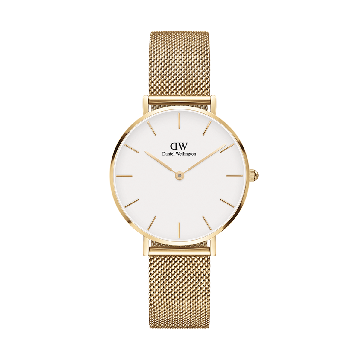 Daniel Wellington Classic Petite Evergold White Dial Gold Mesh Bracelet Watch For Women - DW00100350