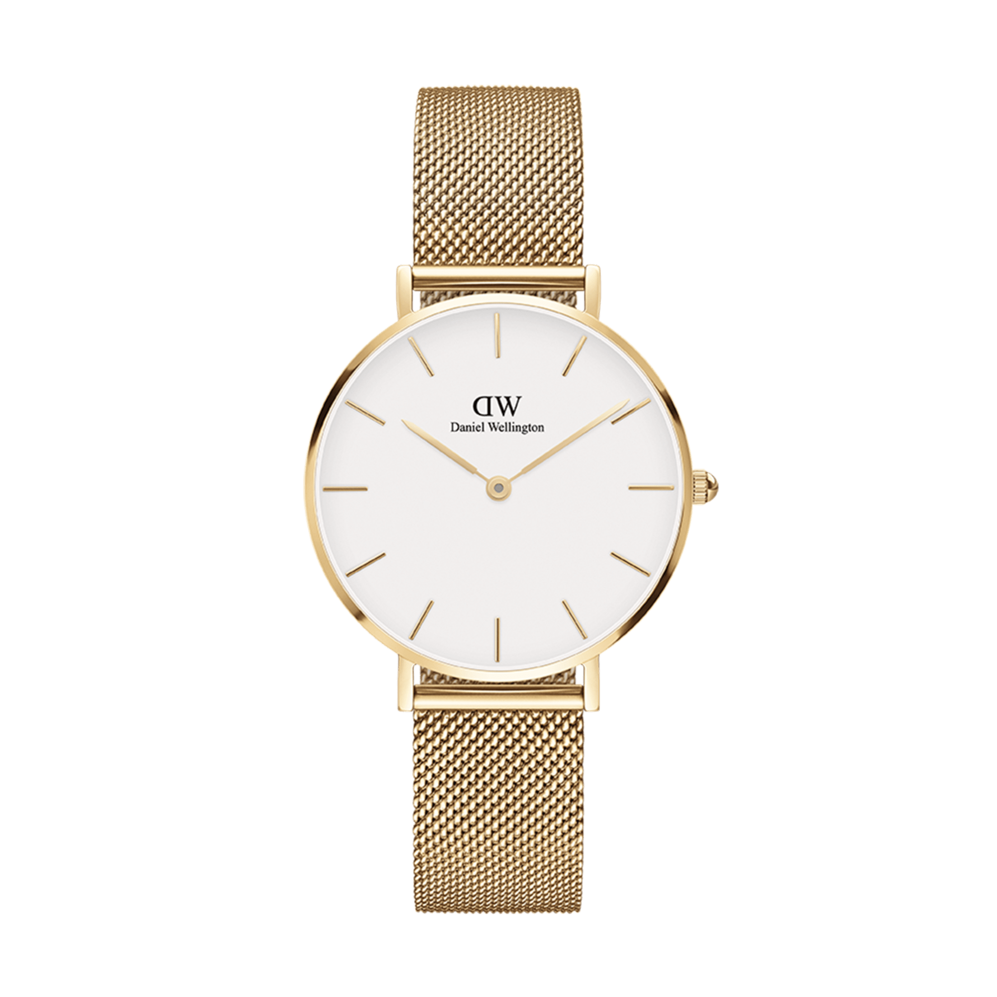 Daniel Wellington Classic Petite Evergold White Dial Gold Mesh Bracelet Watch For Women - DW00100346