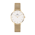  Shop Authentic Daniel Wellington Classic Petite Evergold White Dial Gold Mesh Bracelet Watch For Women - DW00100346 - Luxxuri