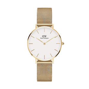  Shop Authentic Daniel Wellington Classic Petite Evergold White Dial Gold Mesh Bracelet Watch For Women - DW00100346 - Luxxuri