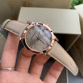 Shop Authentic Burberry The City Diamonds Beige Dial Beige Leather Strap Watch for Women - BU9131 - Luxxuri