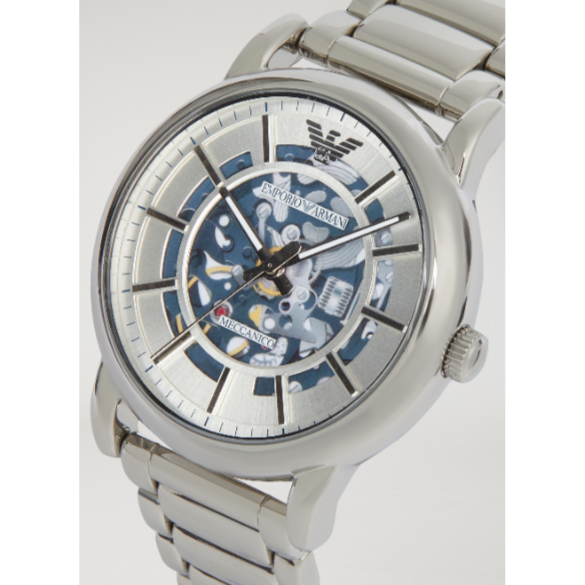  Shop Authentic Emporio Armani Meccanico Automatic Silver Dial Silver Steel Strap Watch for Men - AR60006 - Luxxuri