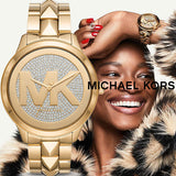  Shop Authentic Michael Kors Runway Mercer Crystals Gold Dial Gold Steel Strap Watch For Women - MK6714 - Luxxuri