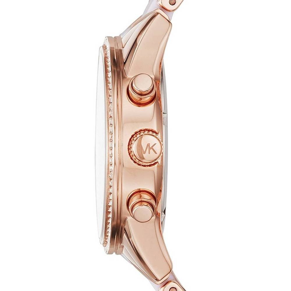 Michael Kors Ritz White Dial Two Tone Steel Strap Watch for Women - MK6324