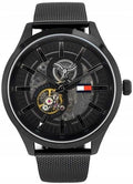  Shop Authentic Tommy Hilfiger Spencer Skeleton Black Dial Black Mesh Bracelet Watch for Men - 1791644 - Luxxuri