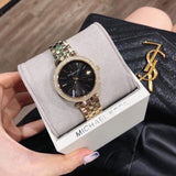  Shop Authentic Michael Kors Mini Darci Quartz Black Dial Gold Steel Strap Watch For Women - MK3738 - Luxxuri