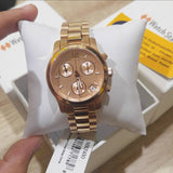  Shop Authentic Michael Kors Runway Chronograph Rose Gold Dial Rose Gold Steel Strap Watch for Women - MK5430 - Luxxuri