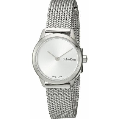  Shop Authentic Calvin Klein Minimal White Dial Silver Mesh Bracelet Watch for Women - K3M231Y6 - Luxxuri