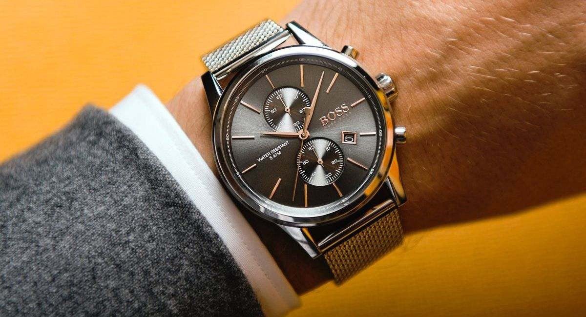  Shop Authentic Hugo Boss Jet Chronograph Grey Dial Silver Mesh Bracelet Watch for Men - 1513440 - Luxxuri