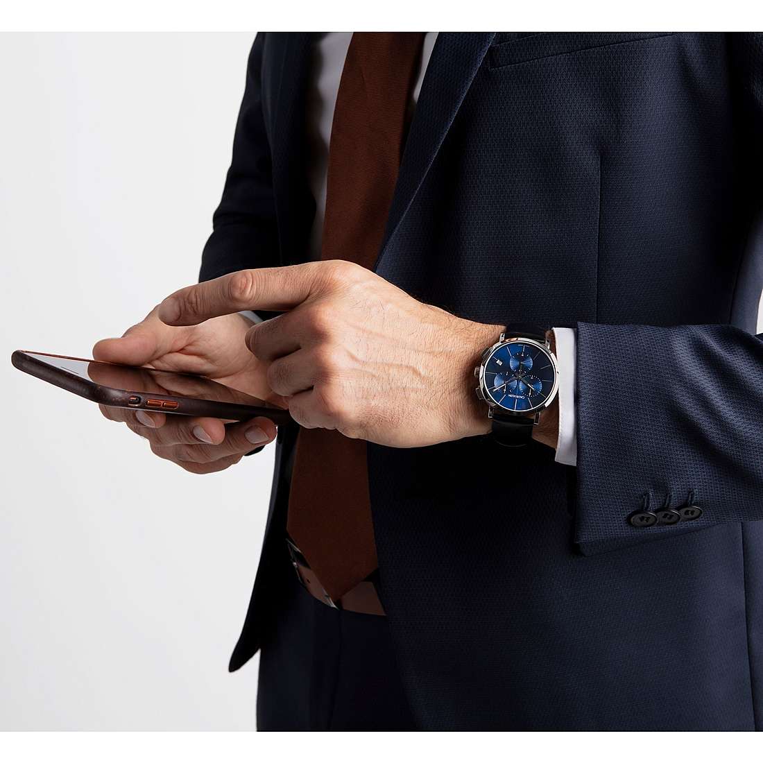  Shop Authentic Calvin Klein Chronograph Blue Dial Black Leather Strap Watch for Men - K8Q371CN - Luxxuri