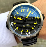  Shop Authentic IWC Aquatimer Automatic 2000 Black Dial Black Rubber Strap Watch for Men - IW358001 - Luxxuri