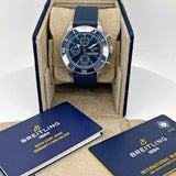  Shop Authentic Breitling Superocean Heritage Chronograph 44 Blue Dial Blue Mesh Bracelet Watch for Men - A13313161C1S1 - Luxxuri