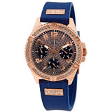  Shop Authentic Guess Frontier DIamonds Gold Dial Blue Rubber Strap Watch For Women - W1160L3 - Luxxuri