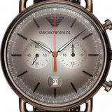  Shop Authentic Emporio Armani Aviator Chronograph Grey Dial Brown Mesh Bracelet Watch For Men - AR11169 - Luxxuri