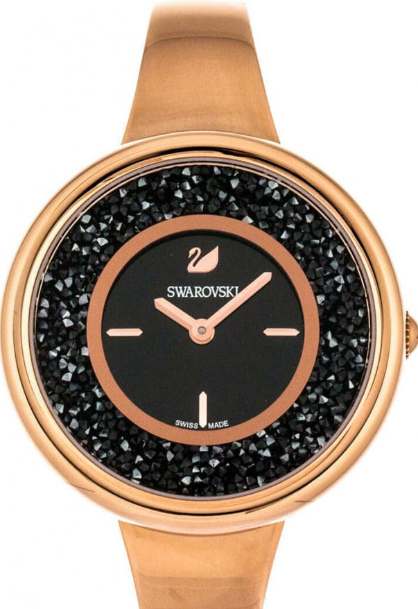  Shop Authentic Swarovski Crystalline Pure Black Dial Rose Gold Steel Strap Watch for Women - 5295334 - Luxxuri