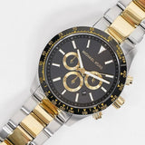  Shop Authentic Michael Kors Layton Chronograph Black Dial Two Tone Steel Strap Watch For Men - MK8784 - Luxxuri