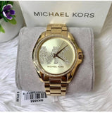  Shop Authentic Michael Kors Bradshaw Quartz Gold Dial Gold Steel Strap Watch For Women - MK6555 - Luxxuri