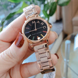  Shop Authentic Marc Jacobs Roxy Black Dial Rose Gold Steel Strap Watch for Women - MJ3569 - Luxxuri