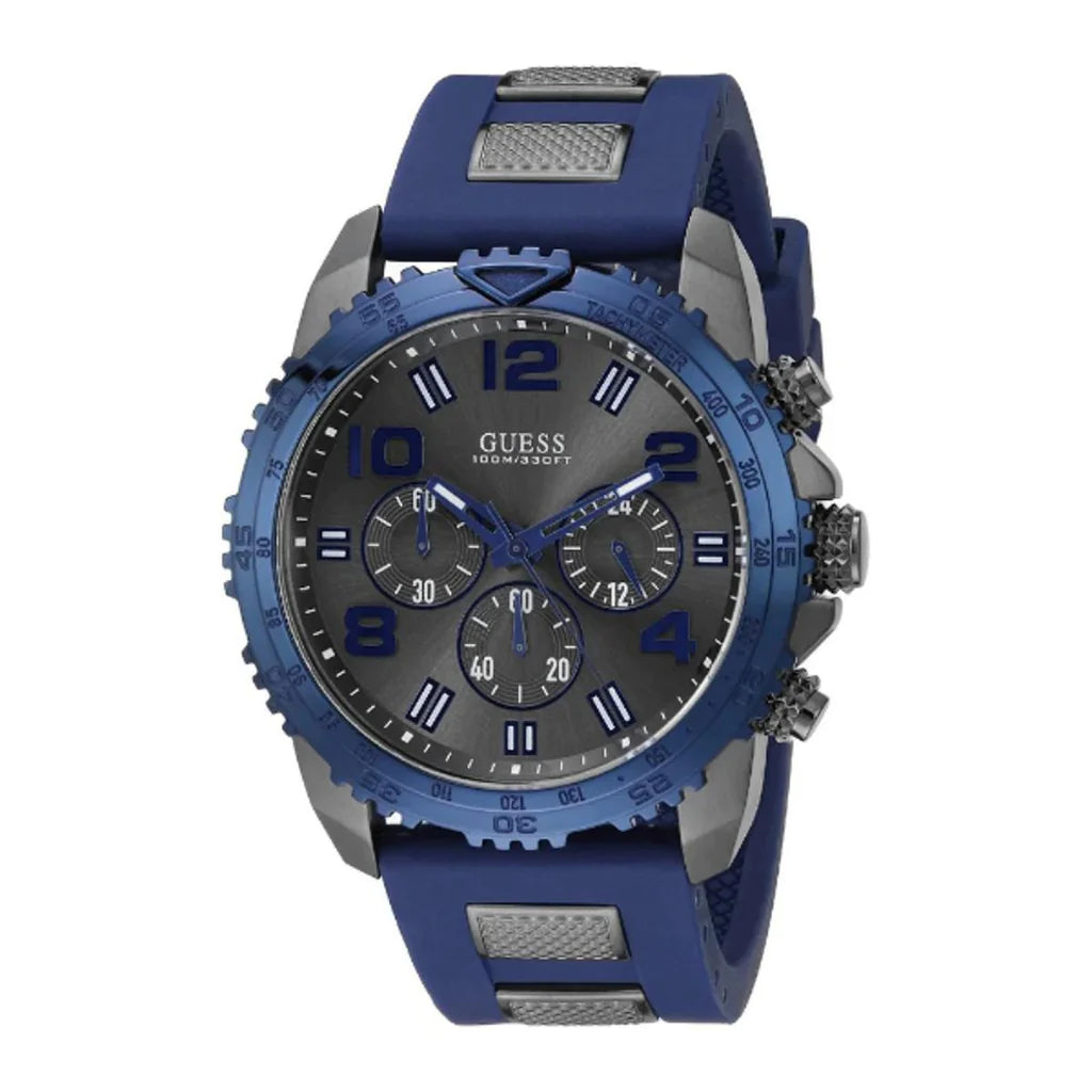  Shop Authentic Guess Velocity Blue Dial Blue Rubber Strap Watch for Men - W0599G2 - Luxxuri