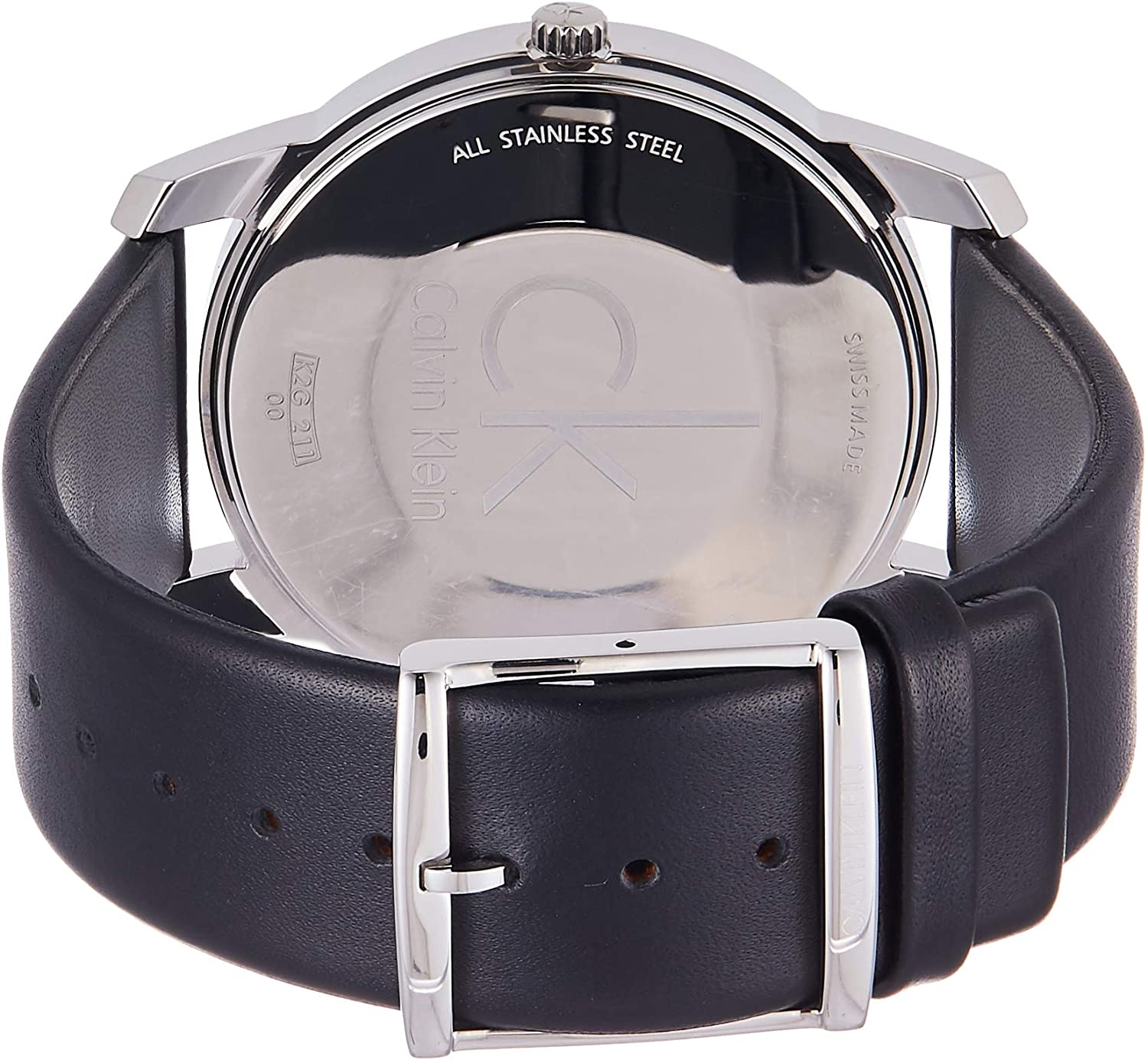  Shop Authentic Calvin Klein City Grey Dial Black Leather Strap Watch For Men - K2G21107 - Luxxuri