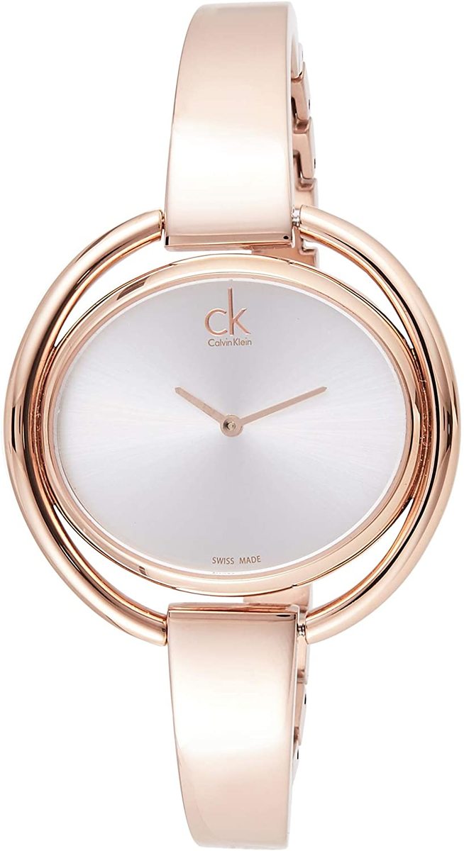  Shop Authentic Calvin Klein Impetuos Silver Dial Rose Gold Steel Strap Watch for Women - K4F2N616 - Luxxuri