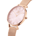  Shop Authentic Daniel Wellington Petite Melrose Pink Dial Rose Gold Mesh Strap Watch For Women - DW00100368 - Luxxuri