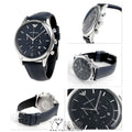  Shop Authentic Emporio Armani Lambda Chronograph Blue Dial Blue Leather Strap Watch For Men - AR11018 - Luxxuri