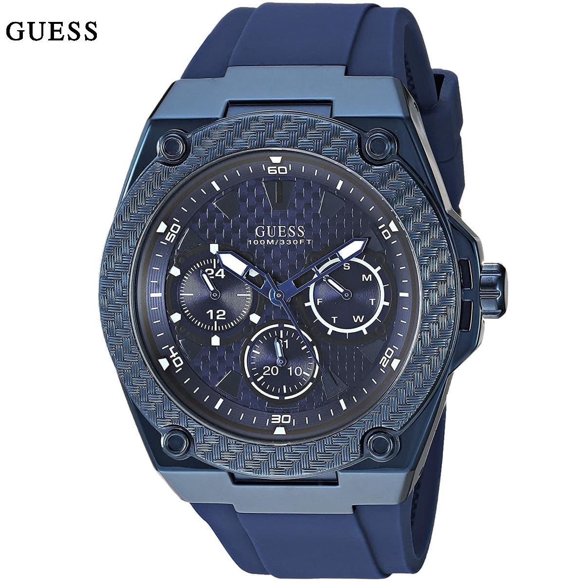  Shop Authentic Guess Legacy Blue Dial Blue Rubber Strap Watch for Men - W1049G7 - Luxxuri