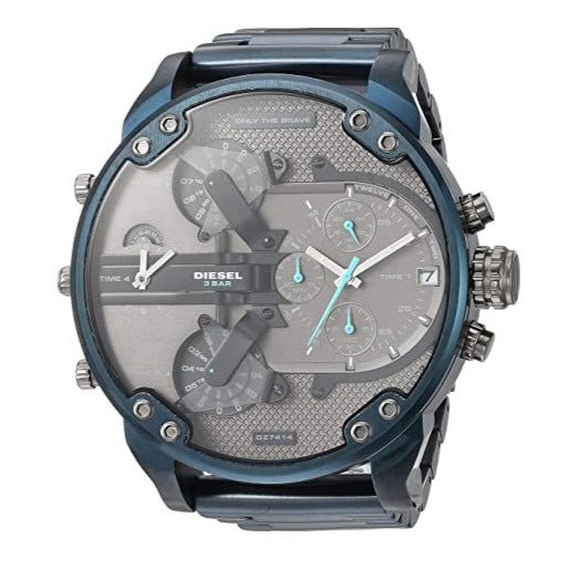  Shop Authentic Diesel Daddy 2.0 Chronograph Quartz Grey Dial Blue Steel Strap Watch For Men - DZ7414 - Luxxuri