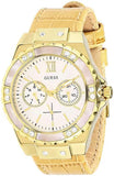  Shop Authentic Guess Limelight Quartz Silver Dial Golden Leather Strap Watch For Women - W0775L2 - Luxxuri