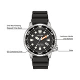 Shop Authentic Citizen Eco Drive Pro Master Diver Black Dial Black Steel Strap Watch For Men - BN0150-28E - Luxxuri