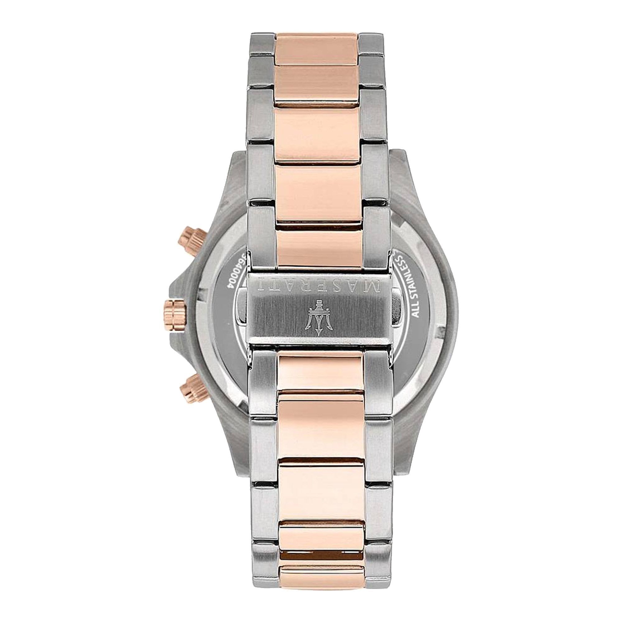 Maserati SFIDA Chronograph Black Dial Two Tone Steel Strap Watch For Men - R8873640002