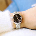  Shop Authentic Gucci GG2570 Diamonds Black Dial Silver Steel Strap Watch For Women - YA142503 - Luxxuri