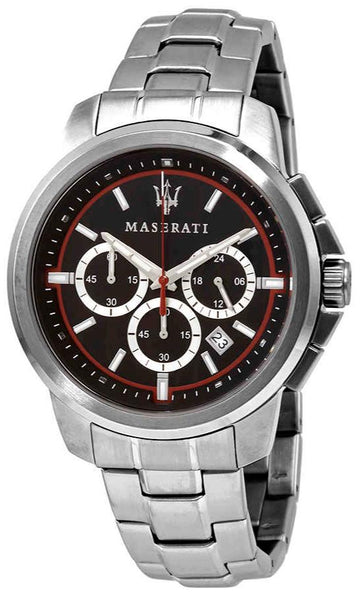  Shop Authentic Maserati Successo Chronograph Black Dial Silver Steel Strap Watch For Men - R8873621009 - Luxxuri