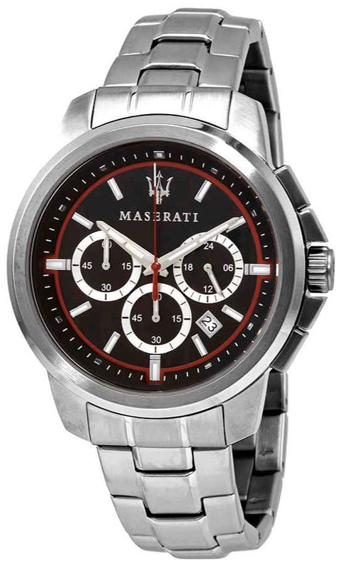  Shop Authentic Maserati Successo Chronograph Black Dial Silver Steel Strap Watch For Men - R8873621009 - Luxxuri