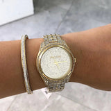  Shop Authentic Michael Kors Lauryn Crystals Gold Dial Gold Steel Strap Watch For Women - MK3930 - Luxxuri
