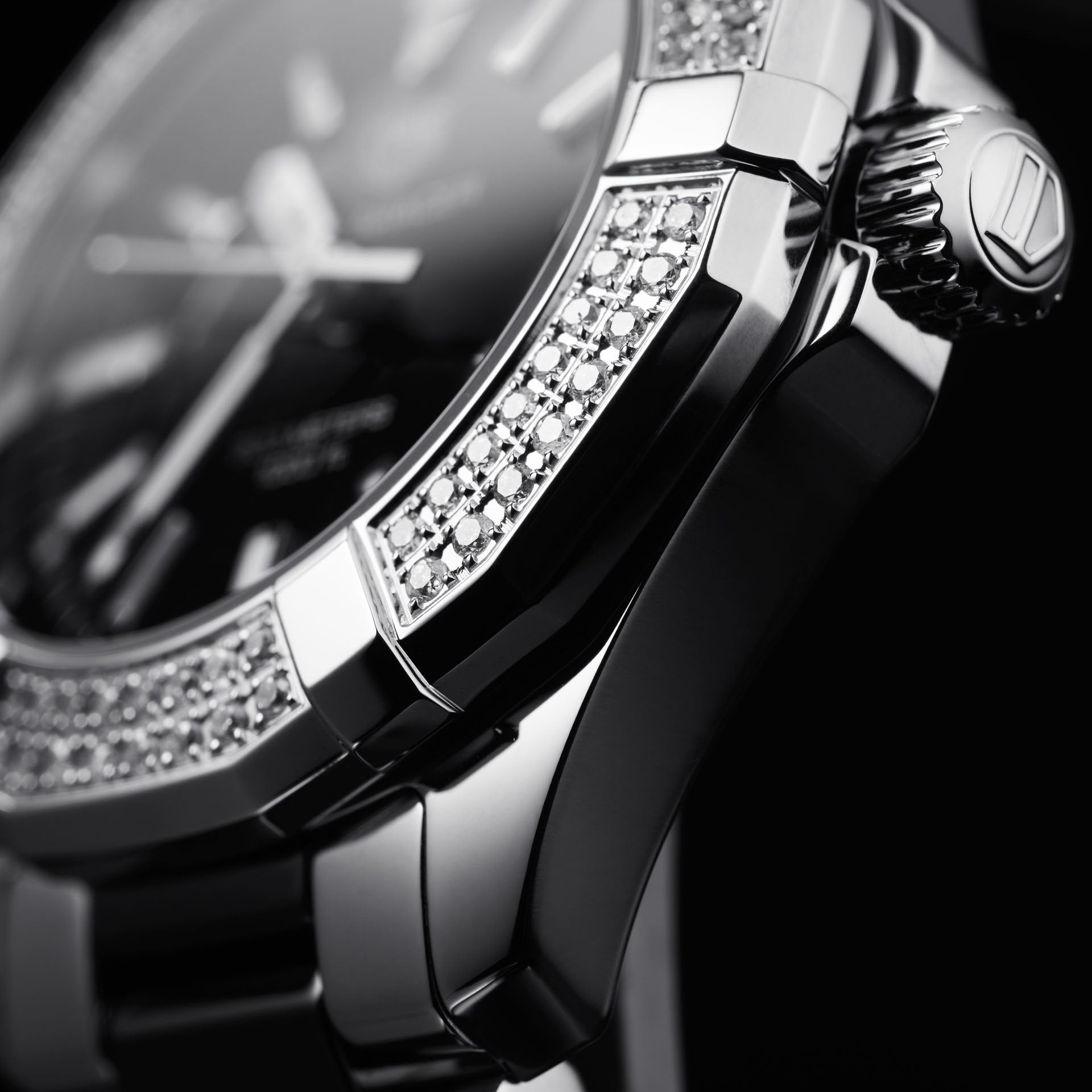 Tag Heuer Aquaracer Quartz Diamonds Black Dial Two Tone Steel Strap Watch for Men - WAY131E.BA0913