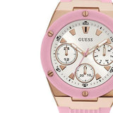  Shop Authentic Guess Athena White Dial Pink Rubber Strap Watch For Women - GW0030L4 - Luxxuri