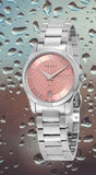  Shop Authentic Gucci G Timeless Pink Dial Silver Steel Strap Watch For Women - YA126524 - Luxxuri